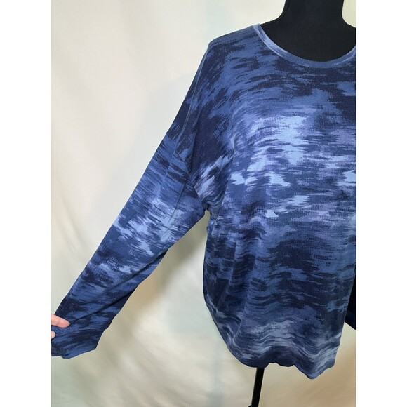 Athleta Balance Printed Pullover Sweatshirt Blue Women's Plus Size 1X‎ - Picture 6 of 11